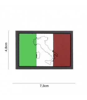 Patch Italia 3D su fondo Nero con disegno penisola italiana con Velcro