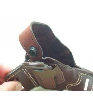 F1 - Belt leather holster uncovered full barrel with quick release