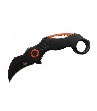 Coltello MILITARE KARAMBIT NERO lama INOX Tascabile ad estrazione