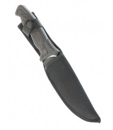 Coltello Hunting da Caccia a lama fissa in acciaio INOX e manico in gomma con fodero