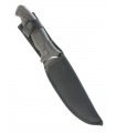 HUNTING KNIFE POLISHED W. RUBBER HANDLE