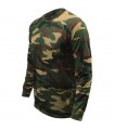 Maglia MILITARE Woodland Manica Lunga Caccia Pesca Outdoor Maglietta 100% cotone