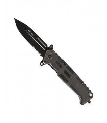 Coltello Tascabile POLICE Assault Assalto Lama Nera Acciaio INOX 440 MANICO G10