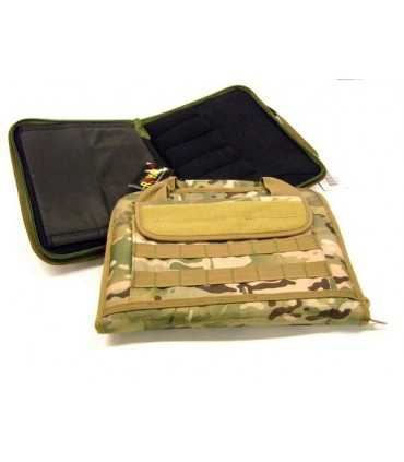 Padded gun bag with external pocket and molle system