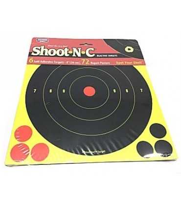 SHOOT•N•C® 8 INCH BULL'S-EYE, 6 TARGETS - 72 PASTERS - 21,5 x 21,5 cm