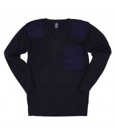 Pullover NATO COMMANDO con collo a V 50% lana, taschino, spalline e protezione sui gomiti