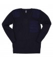 Pullover NATO COMMANDO con collo a V 50% lana, taschino, spalline e protezione sui gomiti