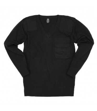 Pullover NATO COMMANDO con collo a V 50% lana, taschino, spalline e protezione sui gomiti
