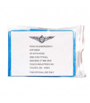 Poncho BLU/AZZURRO di emergenza antipioggia da tenere in tasca o nello zaino