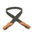 LEATHER-FINISHED RIFLE SLING WITH GREEN CANVAS ANTI-SLIP BACKING