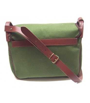 Carniere Delfiero in tela verde grande borsa tracolla