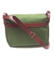 Carniere Delfiero in tela verde grande borsa tracolla