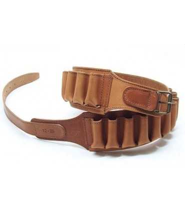 BROWN COWHIDE LEATHER CARTRIDGE BELT