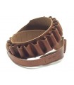 BROWN COWHIDE LEATHER CARTRIDGE BELT