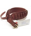 DELFIERO BROWN LINED LEATHER CARTRIDGE BELT