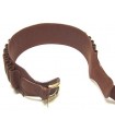 DELFIERO BROWN LINED LEATHER CARTRIDGE BELT