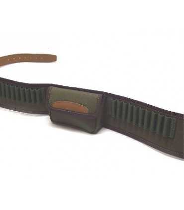 CORDURA CARABINE CARTRIDGE BELT WITH ELASTIC LOOPS AND POUCH