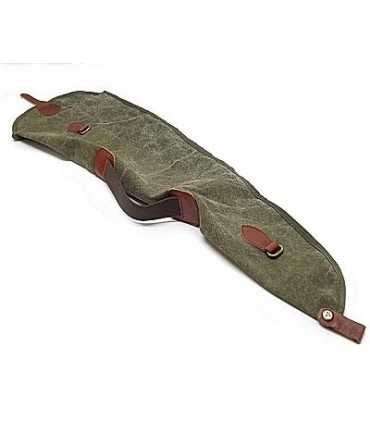 CANVAS FOLDING RIFLE CASE WITH LEATHER INSERTS