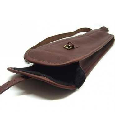 DELFIERO LEATHER TAKEDOWN RIFLE CASE FOR MOTORCYCLE OR HORSE