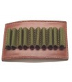 LEATHER CARABINE OPEN CARTRIDGE POUCH 10 ELASTIC LOOPS