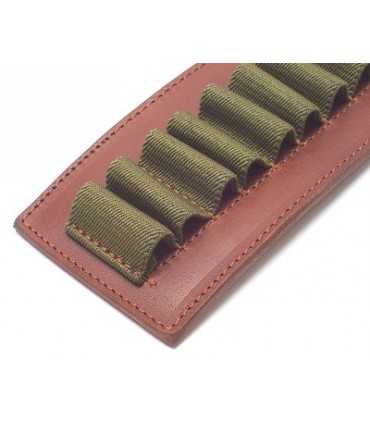 Porta cartucce Delfiero in cuoio da cintura con 10 celle elastiche per carabina
