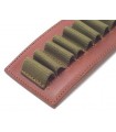 LEATHER CARABINE OPEN CARTRIDGE POUCH 10 ELASTIC LOOPS
