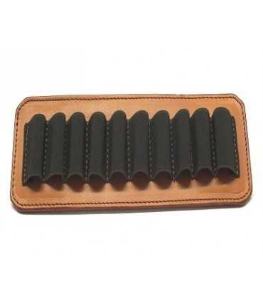 Porta cartucce Delfiero in cuoio 10 celle elasticizzate per calibro 12 da cintura