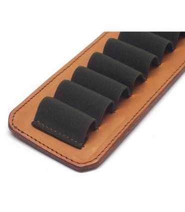 Porta cartucce Delfiero in cuoio 10 celle elasticizzate per calibro 12 da cintura