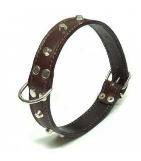 Wolfdog Leather Collar With Studs Length Cm 60