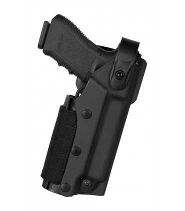 VKZ8 - Fondina in polimero termoformato per Glock 17 19 22 23 con torcia e/o laser
