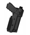 VKZ8 - Fondina in polimero termoformato per Glock 17 19 22 23 con torcia e/o laser