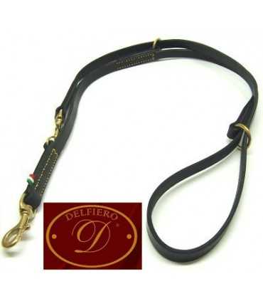 Guinzaglio in cuoio nero cucito a mano per addestramento