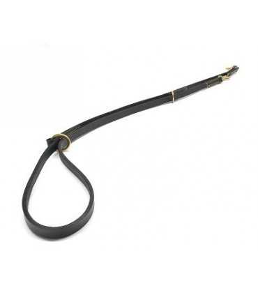 Guinzaglio in cuoio nero cucito a mano per addestramento