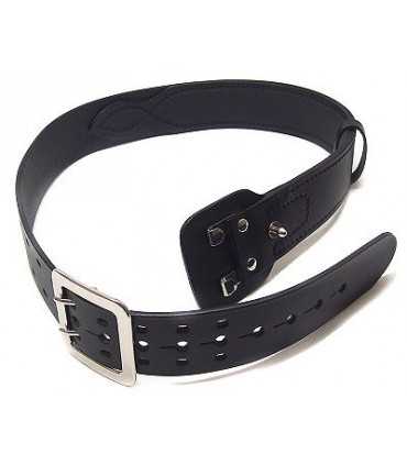 1V58 - Reinforced leather duty belt with two hooks closure - height 5 cm